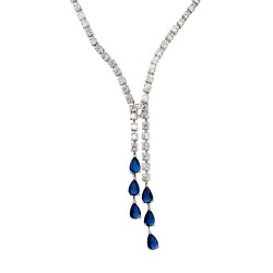 Ασημένιο κολιέ ριβιέρα 925 με σταγόνες