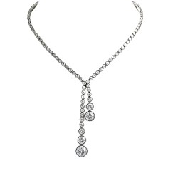 Ασημένιο κολιέ ριβιέρα 925 με ζιργκόν