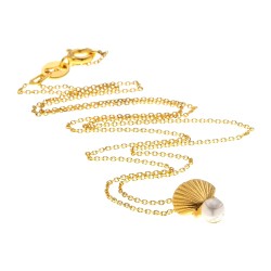 Ασημένιο επιχρυσωμένο κολιέ κοχύλι 925