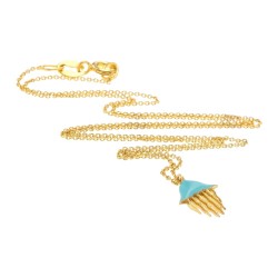 Ασημένιο επιχρυσωμένο κολιέ μέδουσα 925