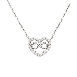 Ασημένιο κολιέ άπειρο καρδιά 925