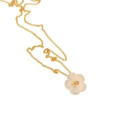 Ασημένιο επιχρυσωμένο κολιέ λουλούδι 925