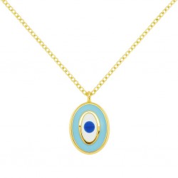 Ασημένιο επιχρυσωμένο κολιέ μάτι 925