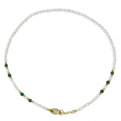 Κολιέ με πέρλες και ασήμι 925 επιχρυσωμένο