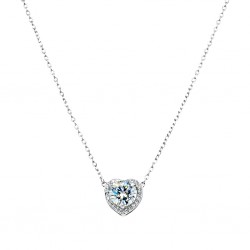 Ασημένιο κολιέ καρδιά 925 με ζιργκόν