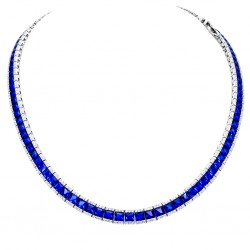 Ασημένιο κολιέ ριβιέρα 925 με ζιργκόν