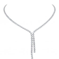 Ασημένιο κολιέ ριβιέρα 925 με ζιργκόν