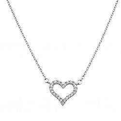 Ασημένιο κολιέ καρδιά 925 με ζιργκόν