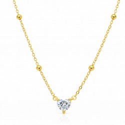 Ασημένιο επιχρυσωμένο κολιέ καρδιά 925