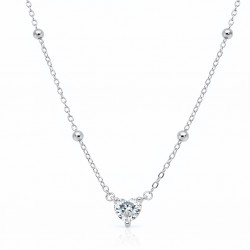 Ασημένιο κολιέ καρδιά 925 με ζιργκόν