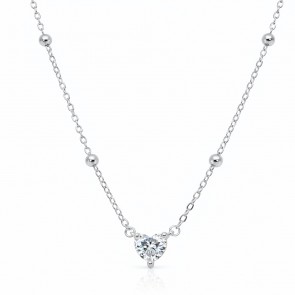 Ασημένιο κολιέ καρδιά 925 με ζιργκόν