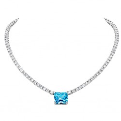 Ασημένιο κολιέ ριβιέρα 925 με ζιργκόν