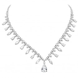 Ασημένιο νυφικό κολιέ σταγόνες 925 με ζιργκόν