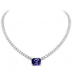 Ασημένιο κολιέ ριβιέρα 925 με ζιργκόν