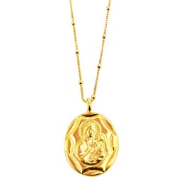 Ασημένιο επιχρυσωμένο κολιέ φυλαχτό 925