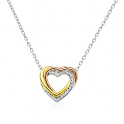 Ασημένιο κολιέ καρδιά 925 με ζιργκόν