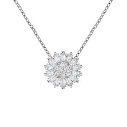 Ασημένιο κολιέ ροζέτα 925 με ζιργκόν