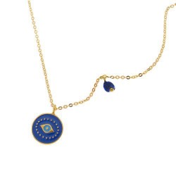 Κολιέ μάτι ασημένιο επιχρυσωμένο 925