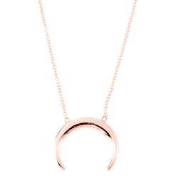 Ασημένιο κολιέ κέρατο 925 σε ροζ χρώμα