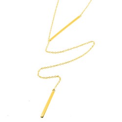 Ασημένιο επιχρυσωμένο κολιέ μπάρα 925