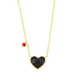 Ασημένιο επιχρυσωμένο κολιέ καρδιά 925