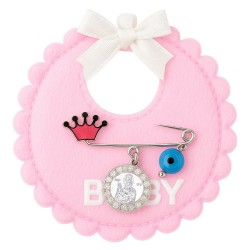 Ασημένια παιδική παραμάνα με φυλαχτό 925