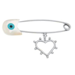Ασημένια παιδική παραμάνα καρδιά 925