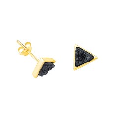 Ασημένια επιχρυσωμένα σκουλαρίκια τρίγωνα 925