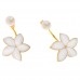 Ασημένια επιχρυσωμένα σκουλαρίκια ear jacket λουλούδια 925