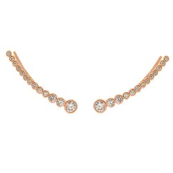 Ασημένια σκουλαρίκια ear cuff 925 σε ροζ χρώμα