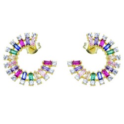 Ασημένια επχρυσωμένα σκουλαρίκια 925 με ζιργκόν