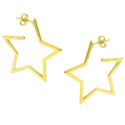 Ασημένια επιχρυσωμένα σκουλαρίκια αστέρια 925