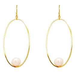 Ασημένια επιχρυσωμένα σκουλαρίκια 925 με πέρλες