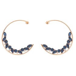 Ασημένια σκουλαρίκια κρίκοι 925 σε ροζ χρώμα με κρύσταλλα