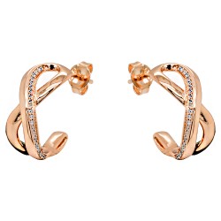 Ασημένια σκουλαρίκια άπειρο 925 σε ροζ χρώμα