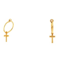 Ασημένια επιχρυσωμένα κρικάκια 925 με σταυρό