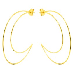 Ασημένια επιχρυσωμένα σκουλαρίκια μισοφέγγαρα 925