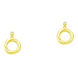 Ασημένια επιχρυσωμένα σκουλαρίκια κύκλοι 925