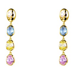 Ασημένια επιχρυσωμένα κρεμαστά σκουλαρίκια 925 με ζιργκόν Ασημένια επιχρυσωμένα κρεμαστά σκουλαρίκια 925 με ζιργκόν