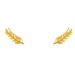 Ασημένια επιχρυσωμένα σκουλαρίκια ear cuff 925 φύλλα