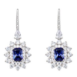 Ασημένια κρεμαστά σκουλαρίκια ροζέτες 925