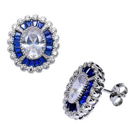 Ασημένια σκουλαρίκια ροζέτες 925 με ζιργκόν