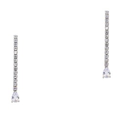 Ασημένια κρεμαστά σκουλαρίκια ριβιέρα με σταγόνες 925