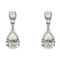 Ασημένια νυφικά σκουλαρίκια σταγόνες 925 με ζιργκόν