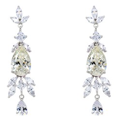 Ασημένια κρεμαστά νυφικά σκουλαρίκια σταγόνες 925