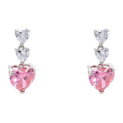 Ασημένια κρεμαστά σκουλαρίκια καρδιές 925