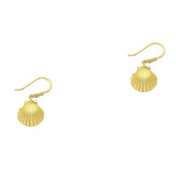 Ασημένια επιχρυσωμένα σκουλαρίκια κοχύλια 925