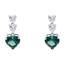 Ασημένια κρεμαστά σκουλαρίκια καρδιές 925