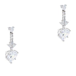 Ασημένια κρεμαστά σκουλαρίκια καρδιές 925 Ασημένια κρεμαστά σκουλαρίκια καρδιές 925