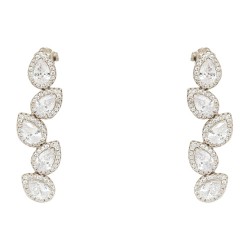 Ασημένια κρεμαστά νυφικά σκουλαρίκια σταγόνες 925